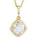 Ladies Natural Diamond Halo-Style Necklace (I1, G-H) — 14K Yellow Gold