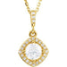 Ladies Natural Diamond Halo-Style Necklace (I1, G-H) — 14K Yellow Gold