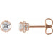 Ladies Natural Diamond Hidden Halo-Style Stud Earrings — 14K Rose Gold