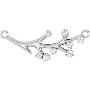 Ladies Natural Diamond Branch Necklace Center (I1, G-H) — 14K White Gold