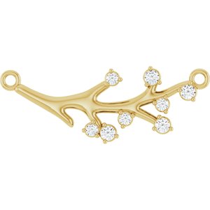 Ladies Natural Diamond Branch Necklace Center (I1, G-H) — 14K Yellow Gold