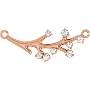 Ladies Natural Diamond Branch Necklace Center (I1, G-H) — 14K Rose Gold