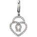Ladies 1/4 Natural Diamond Heart Padlock Charm/Pendant (I1, G-H) — 14K White Gold