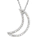 Ladies Natural Diamond Crescent Moon Necklace (I1, G-H) — 14K Rose Gold