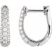 Ladies Natural Diamond 14.9 mm Hoop Earrings (I1, G-H) — 14K White Gold