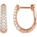 Ladies Natural Diamond 14.9 mm Hoop Earrings (I1, G-H) — 14K Rose Gold