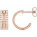 Ladies Natural Diamond Earrings — 14K Rose Gold