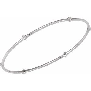 Lab-Grown Diamond Bezel-Set Bangle Bracelet