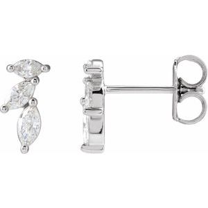 Ladies Natural Diamond Nature-Inspired Earrings — Platinum