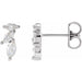 Ladies Natural Diamond Nature-Inspired Earrings — Platinum