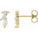 Ladies Natural Diamond Nature-Inspired Earrings — 14K Yellow Gold