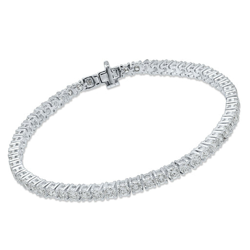 4 Prong Round Tennis Bracelet - Platinum, 5.00 Ct (12351) Databazaar.com