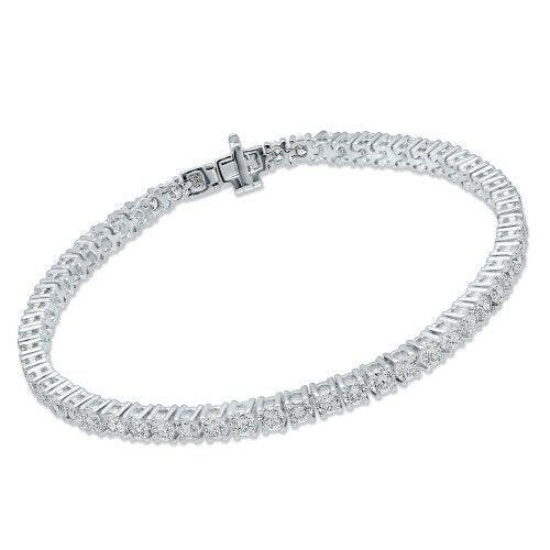 4 Prong Round Tennis Bracelet - Platinum, 5.00 Ct (12351) Databazaar.com