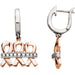 Ladies 14K Rose/ Natural Diamond Earrings — 14K Rose/White Gold