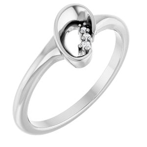 Ladies Natural Diamond Ring (I1, G-H) — Sterling Silver