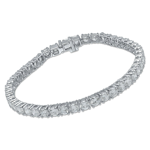 4 Prong Round Tennis Bracelet - Platinum, 10.00 Ct (12357) Databazaar.com