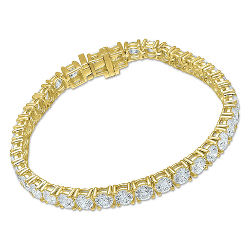 4 Prong Round Tennis Bracelet - 14k Yellow Gold, 12.00 Ct (12359) Databazaar.com