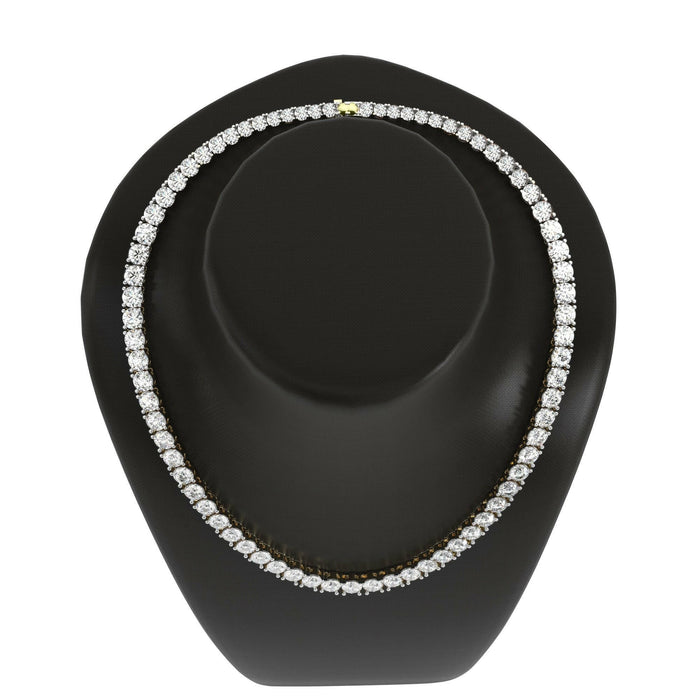 4 Prong Round Tennis Necklace - 14k Yellow Gold, 10.00 Ct (12368) Databazaar.com