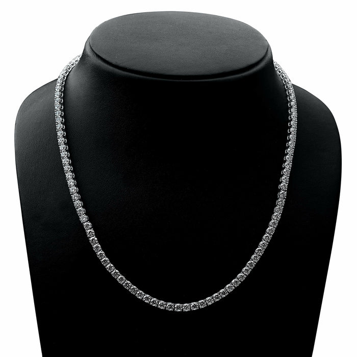 4 Prong Round Tennis Necklace - 14k White Gold, 25.00 Ct (12376) Databazaar.com