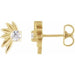 Ladies Natural Diamond Half-Flower Earrings — 14K Yellow Gold
