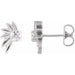 Ladies Natural Diamond Half-Flower Earrings — Platinum