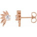 Ladies Natural Diamond Half-Flower Earrings — 14K Rose Gold