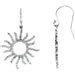Ladies Natural Diamond Sun Earrings — 14K White Gold
