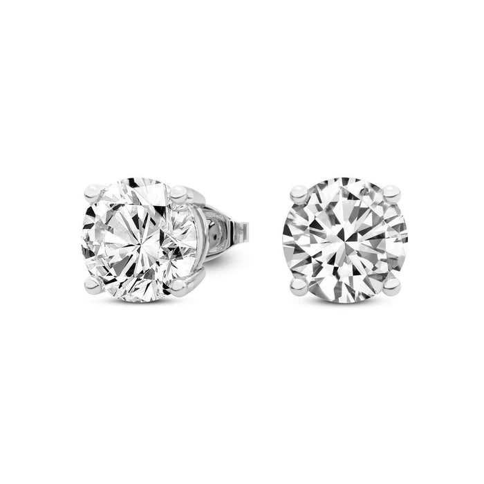 4 Prong Round Studs - 14k White Gold, 1.00 Ct (12385) Databazaar.com