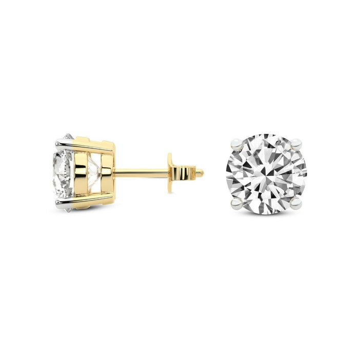 4 Prong Round Studs - 14k Yellow Gold, 1.00 Ct (12386) Databazaar.com