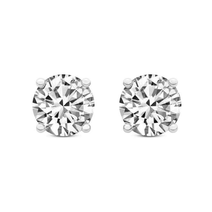 4 Prong Round Studs - Platinum, 1.00 Ct (12387) Databazaar.com