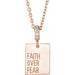 Ladies Natural Diamond Faith Over Fear Necklace (I1, G-H) — 14K Rose Gold