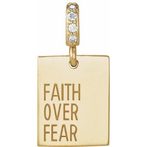 Ladies Natural Diamond Faith Over Fear Pendant (I1, G-H) — 14K Yellow Gold