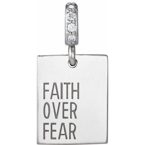 Ladies Natural Diamond Faith Over Fear Pendant (Si2-Si3, G-H) — Platinum