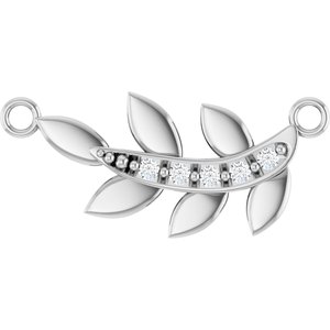 Ladies Natural Diamond Leaf Necklace Center (I1, G-H) — Platinum