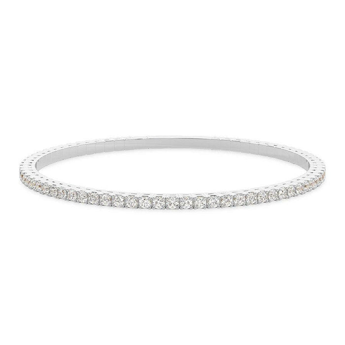 4 Prong Round Flexi Tennis Bangle - 14k White Gold, 1.00 Ct (12435) Databazaar.com