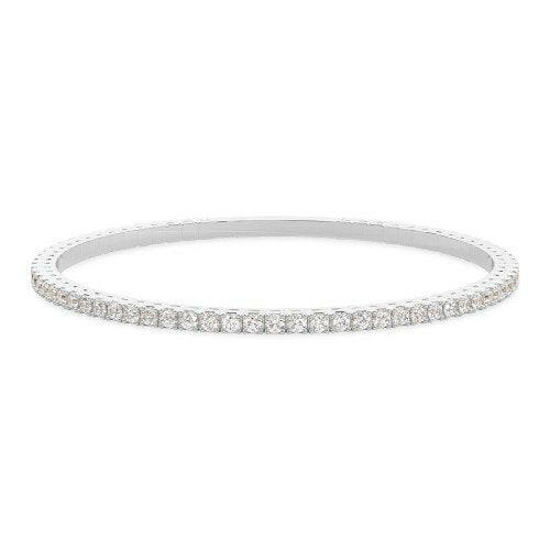 4 Prong Round Flexi Tennis Bangle - 14k White Gold, 1.00 Ct (12435) Databazaar.com