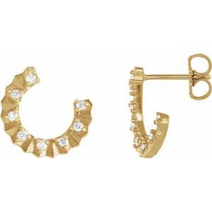 Ladies Natural Diamond Forward-Facing 12.7 mm Earrings (I1, G-H) — 14K Yellow Gold