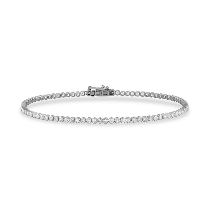 4 Prong Round Light Weight Tennis Bracelet - 14k White Gold, 2.00 Ct (12453) Databazaar.com