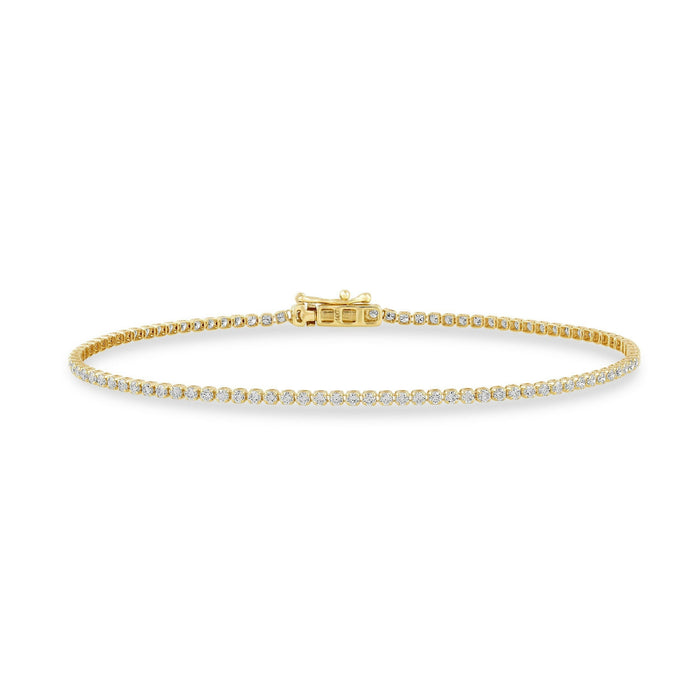 4 Prong Round Light Weight Tennis Bracelet - 14k Yellow Gold, 2.00 Ct (12454) Databazaar.com