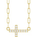 Ladies Natural Diamond Sideways Cross Necklace (I1, G-H) — 14K Yellow Gold
