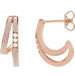 Ladies Natural Diamond Pink Enamel 17.3 mm Hoop Earrings (I1, G-H) — 14K Rose Gold