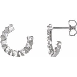 Ladies Natural Diamond Forward-Facing 12.7 mm Earrings (Si2-Si3, G-H) — Platinum