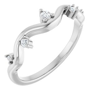 Ladies Natural Diamond Ring (SI2-SI3, G-H) — 14K White Gold