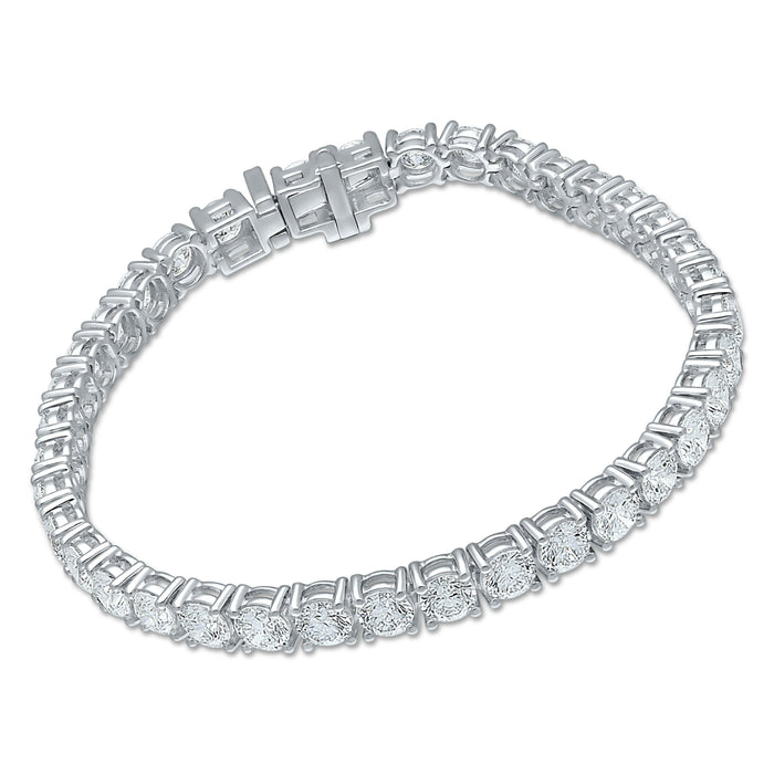 4 Prong Round Tennis Bracelet - Platinum, 12.00 Ct (12474) Databazaar.com