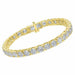 4 Prong Round Tennis Bracelet - 14k Yellow Gold, 15.00 Ct (12476) Databazaar.com