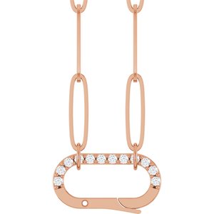 Ladies Natural Diamond Charm Necklace (I1, G-H) — 14K Rose Gold