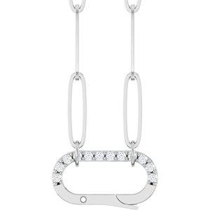 Ladies Natural Diamond Charm Necklace (I1, G-H) — 14K White Gold