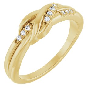 Ladies Natural Diamond Knot Ring (I1, G-H) — 14K Yellow Gold