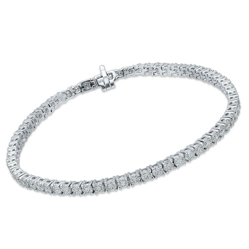 4 Prong Round Tennis Bracelet - Platinum, 4.00 Ct (12486) Databazaar.com