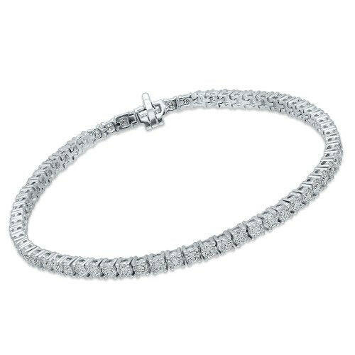 4 Prong Round Tennis Bracelet - Platinum, 4.00 Ct (12486) Databazaar.com